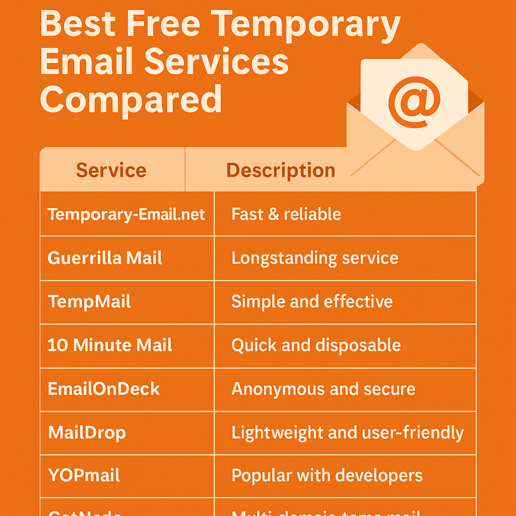 Best Free Temporary Email Services Compared (2025 Expert Guide)